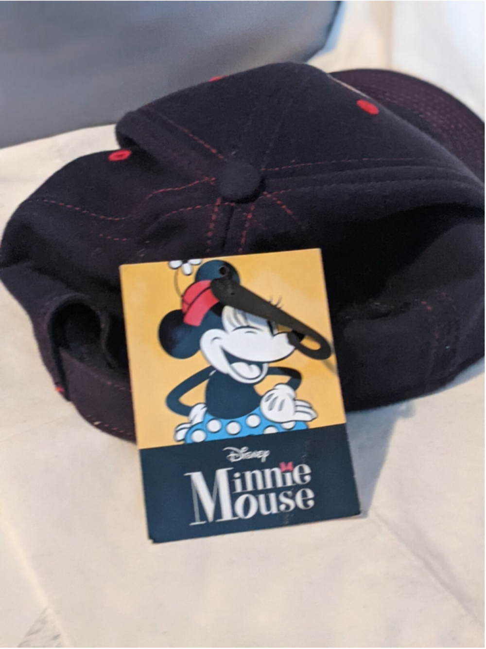 NEW Disney Womens Minnie Mouse Fan Baseball Hat, dark blue with red stitching - Picture 2 of 5